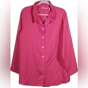 Like New Linen Ruffle Collar Tunic, Size XL